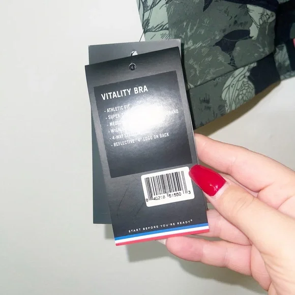 Four Laps vitality athletic fit peonies print thyme olive green new bra - Picture 9 of 14